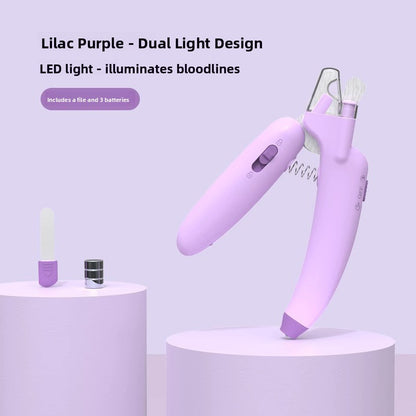 LED Pet Nail Clippers with Anti-Splash Cover