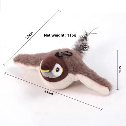 Flapping Bird Cat Toy with Sound, USB Rechargeable