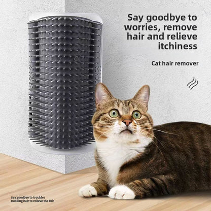 Corner Cat Self-Groomer & Scratcher Brush with Catnip