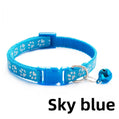 Elastic Paw Print Cat Collar with Bell