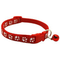 Elastic Paw Print Cat Collar with Bell