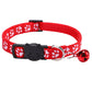 Colorful Paw Print Cat Collar with Bell