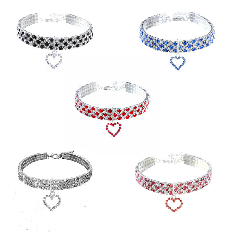 Sparkle Stretch Pet Necklace Collar with Charm