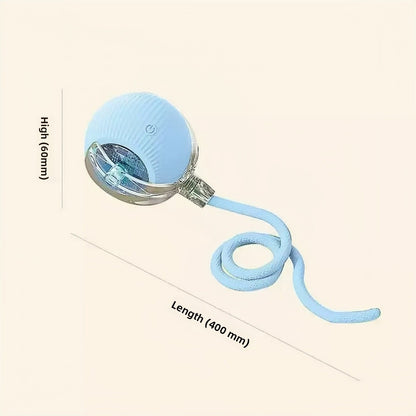 Smart Motion-Sensor Cat Toy Ball with Teaser Cord