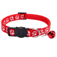 Colorful Paw Print Cat Collar with Bell
