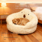 Alpaca Plush Semi-Enclosed Cat Bed