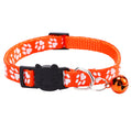 Colorful Paw Print Cat Collar with Bell