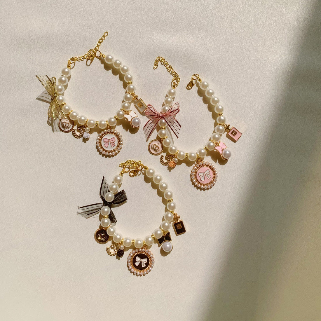 Pearl Necklace Pet Collar with Bell
