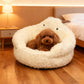 Alpaca Plush Semi-Enclosed Cat Bed
