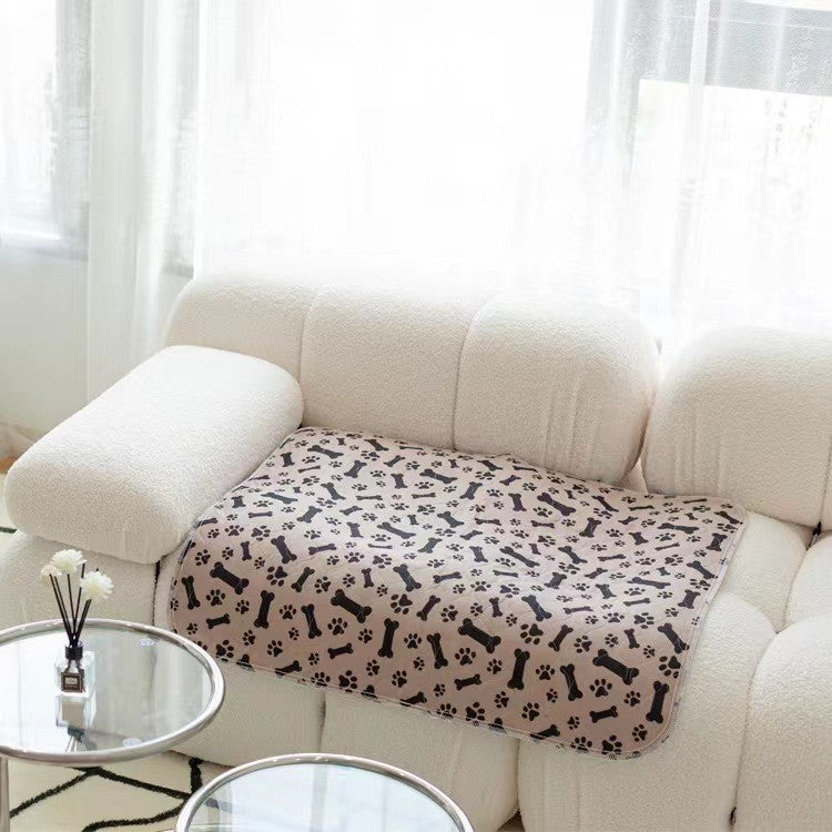 Washable Waterproof Pet Mat with Paw Print Design