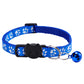 Colorful Paw Print Cat Collar with Bell