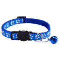 Colorful Paw Print Cat Collar with Bell