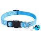 Colorful Paw Print Cat Collar with Bell
