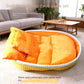 Half-Enclosed Warm Fleece Pet House Bed