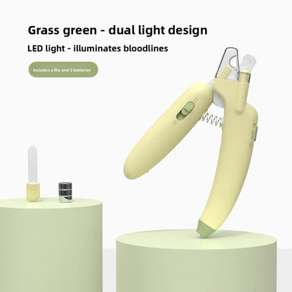 LED Pet Nail Clippers with Anti-Splash Cover