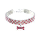 Rhinestone Pet Necklace Collar with Bone Charm