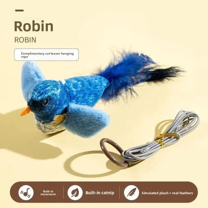 Chirping Bird Cat Toy with Realistic Sounds