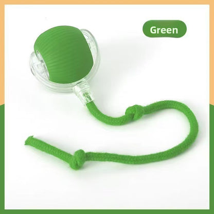Bite-Resistant Bouncing Cat Ball with Rope