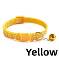 Elastic Paw Print Cat Collar with Bell