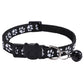 Colorful Paw Print Cat Collar with Bell