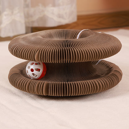 Foldable Accordion Cat Scratcher with Bell