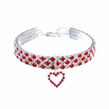 Sparkle Stretch Pet Necklace Collar with Charm