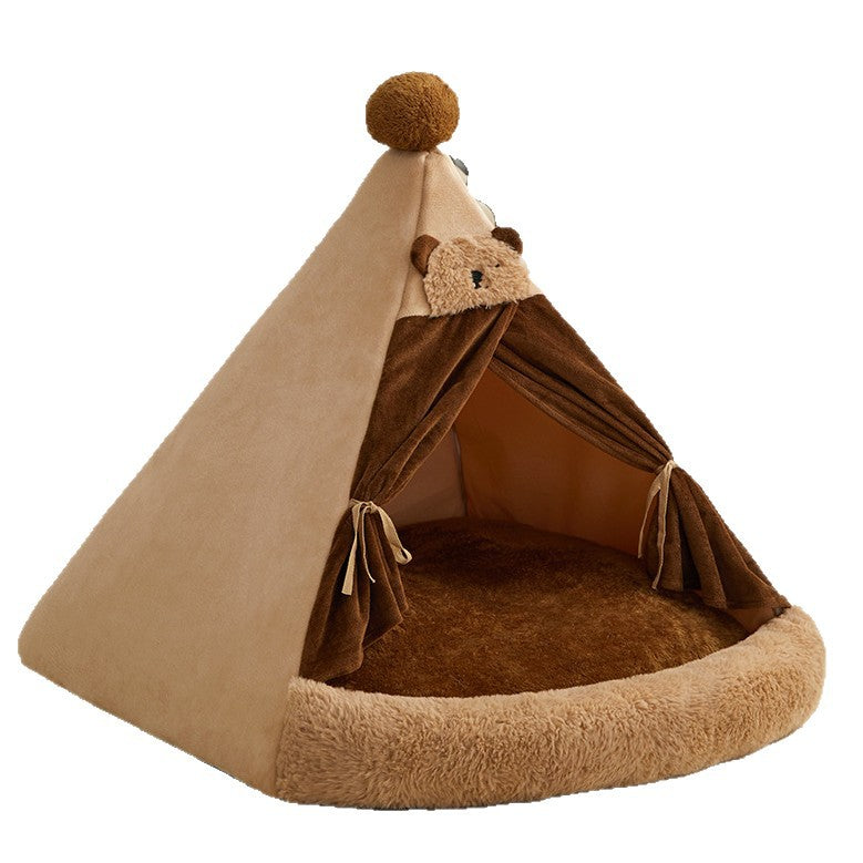Enclosed Teddy Bear Winter Pet Tent for Small & Medium Dogs