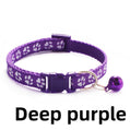 Elastic Paw Print Cat Collar with Bell