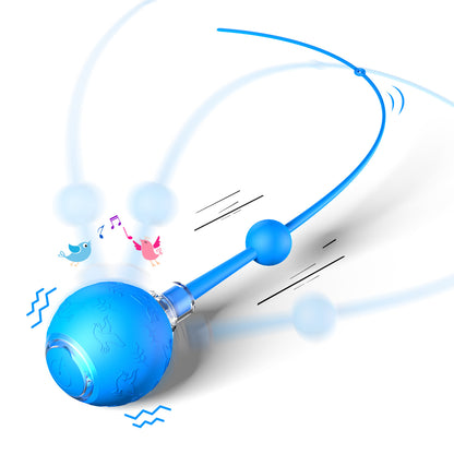 Smart Rolling Cat Ball with Tail & Sounds, Rechargeable