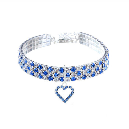 Sparkle Stretch Pet Necklace Collar with Charm