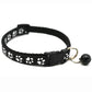 Elastic Paw Print Cat Collar with Bell