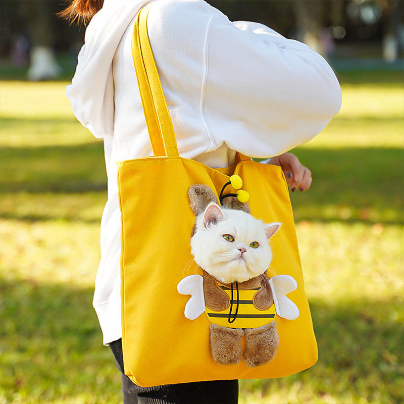 Bee Pattern Head-Out Pet Shoulder Carrier