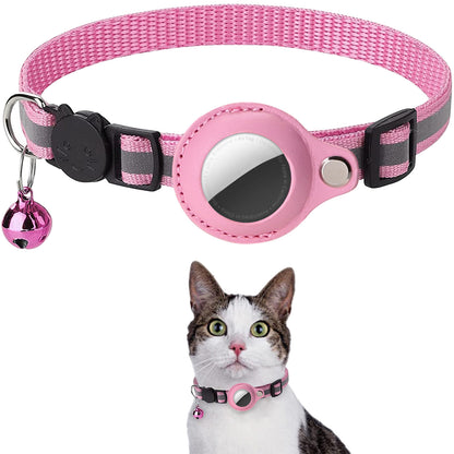 Reflective Cat Collar with AirTag Holder & Bell