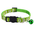 Colorful Paw Print Cat Collar with Bell
