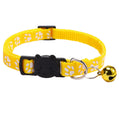 Colorful Paw Print Cat Collar with Bell