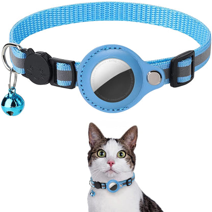 Reflective Cat Collar with AirTag Holder & Bell