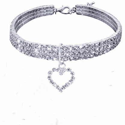 Sparkle Stretch Pet Necklace Collar with Charm