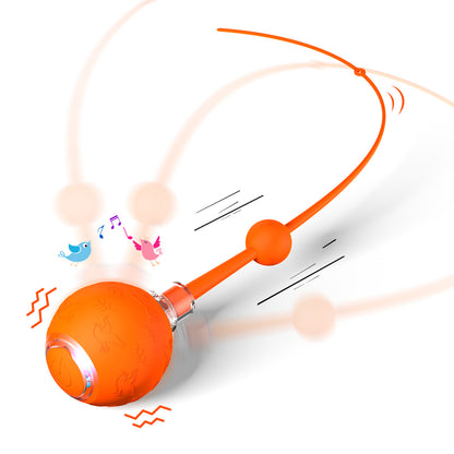 Smart Rolling Cat Ball with Tail & Sounds, Rechargeable