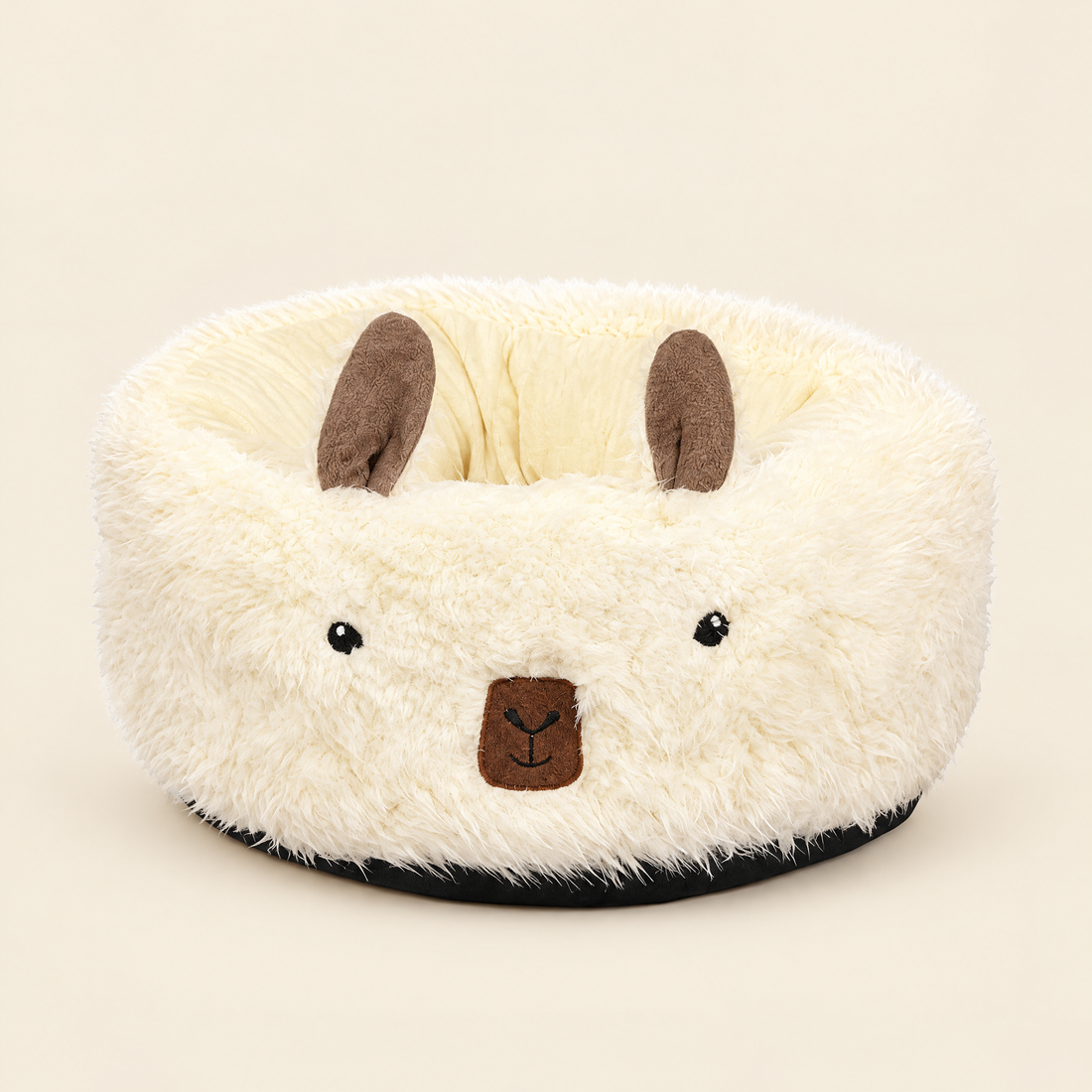 Alpaca Round Flannel Pet Nest Bed