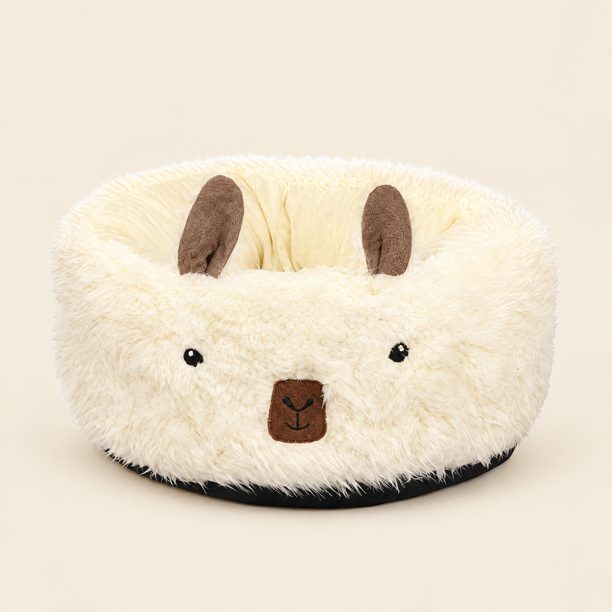 Alpaca Round Flannel Pet Nest Bed