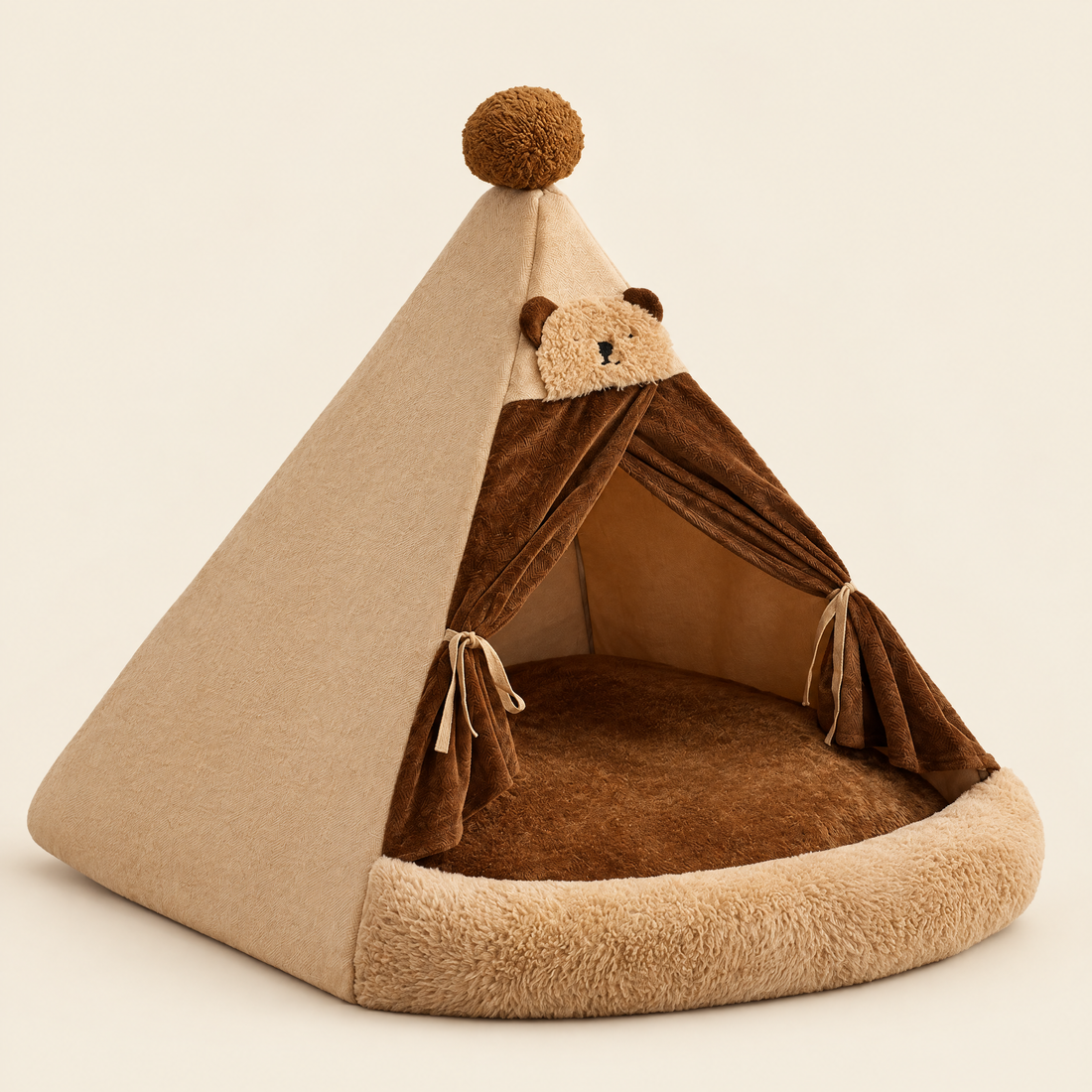Enclosed Teddy Bear Winter Pet Tent for Small & Medium Dogs