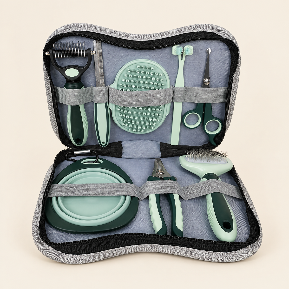 Pet Grooming Kit with Bath Brush and Comb Set