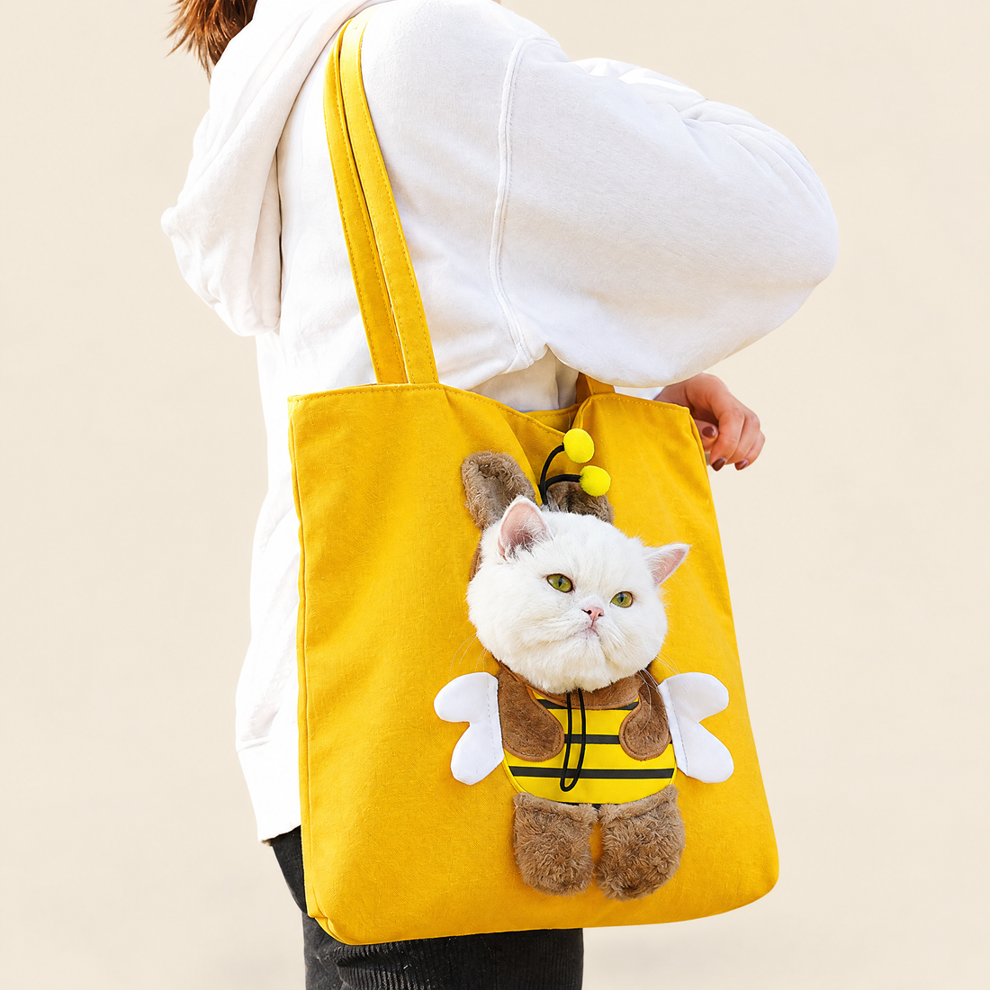 Bee Pattern Head-Out Pet Shoulder Carrier