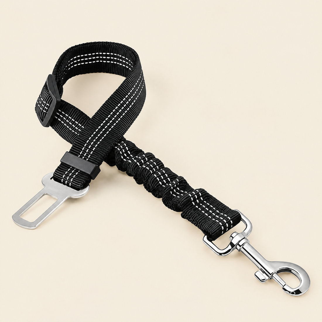 Reflective Bungee Dog Leash & Car Seat Belt
