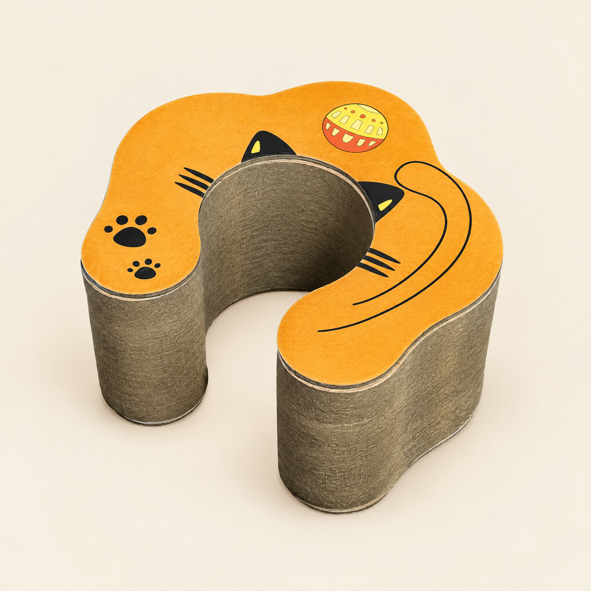 Transformable Accordion Cat Scratcher with Magnetic Ball