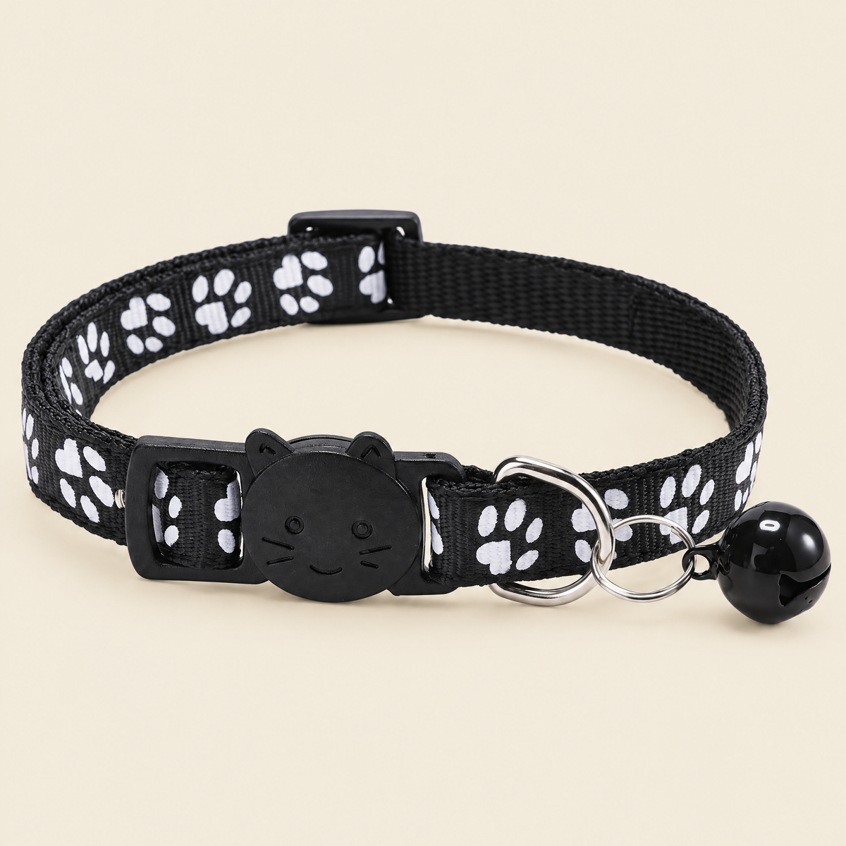 Colorful Paw Print Cat Collar with Bell