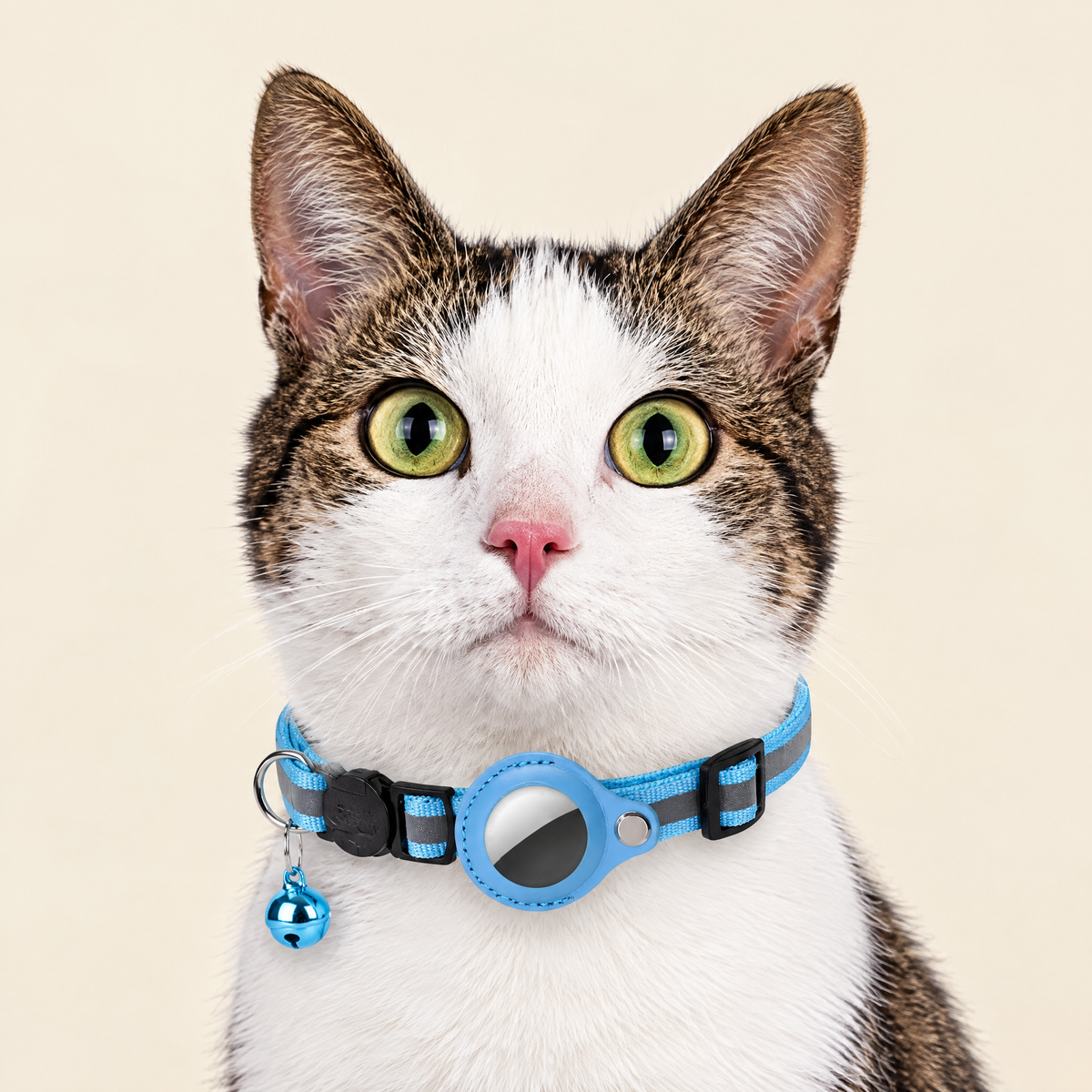 Reflective Cat Collar with AirTag Holder & Bell