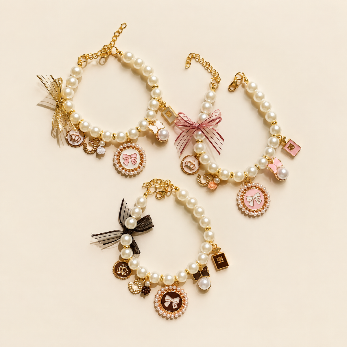 Pearl Necklace Pet Collar with Bell